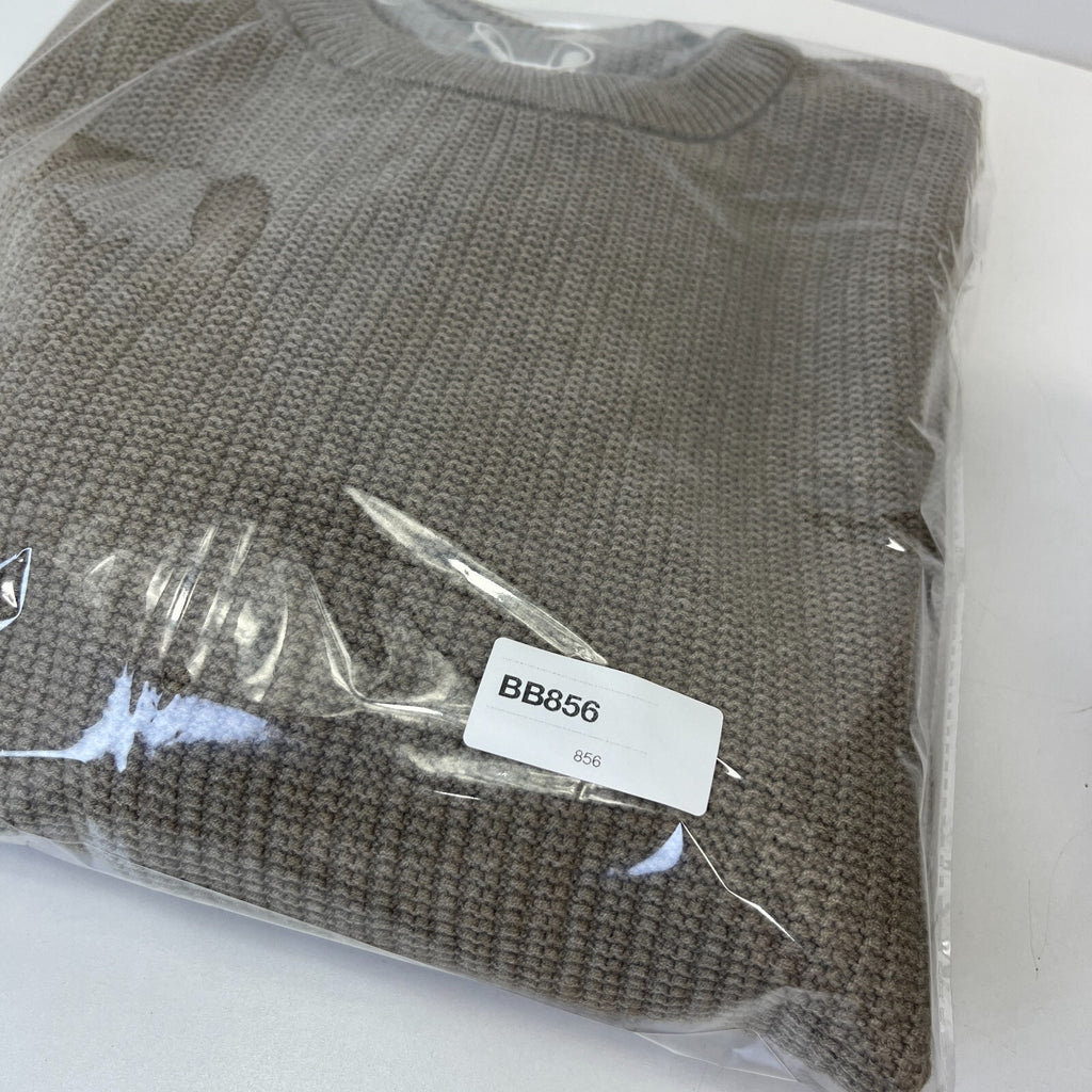 M&S Men's Cotton Blend Cable Knit Crew Neck Jumper Mushroom Beige Brown 3XL New