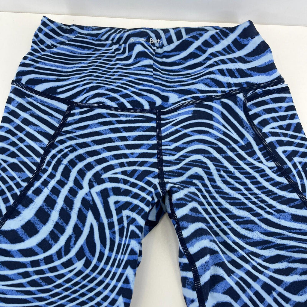 Sweaty Betty Power Gym Leggings in Zebra Print Blue Running Yoga Women's size XS