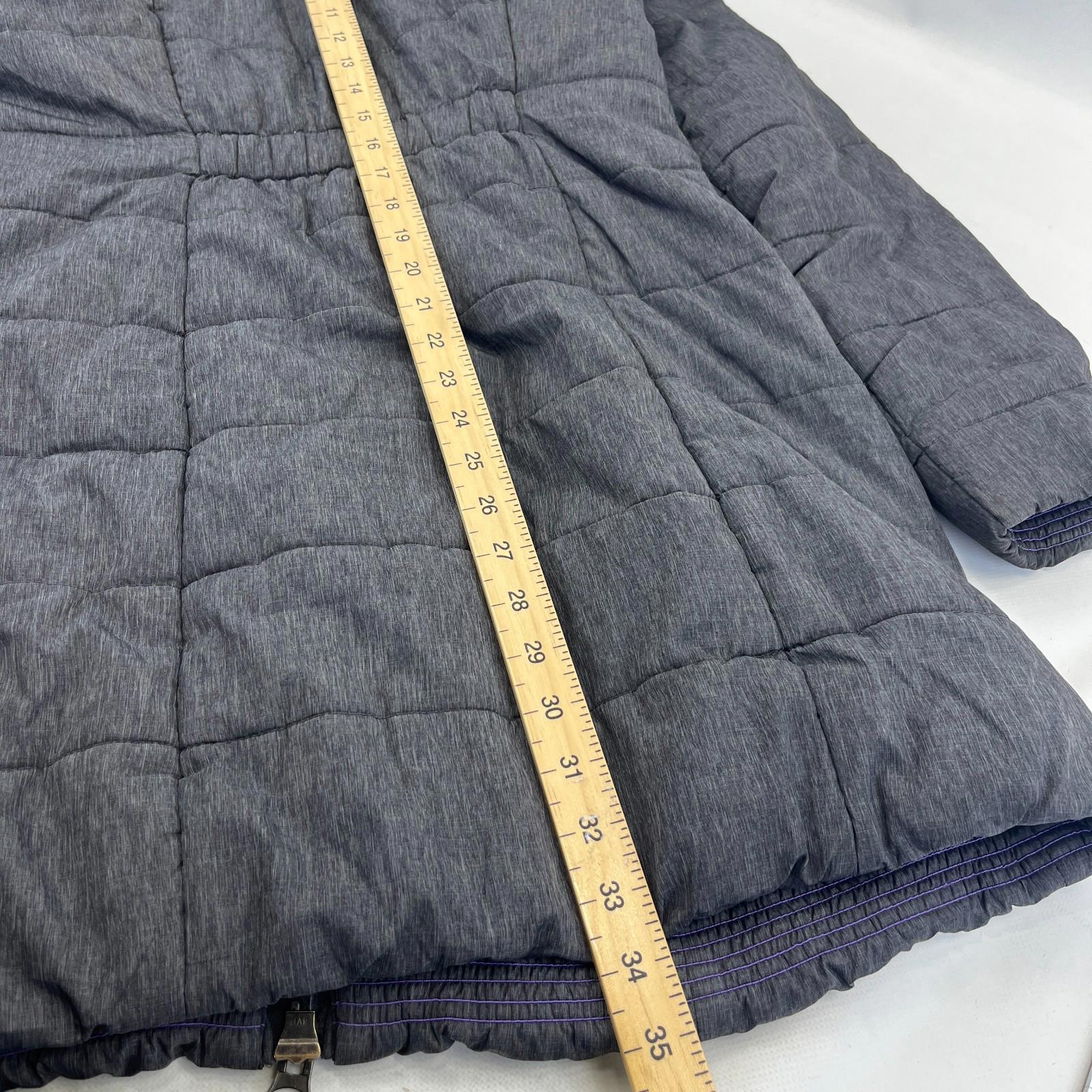 Superdry Mountain Co Mid Faux Fur Puffer - Size XL Grey Hooded  Coat