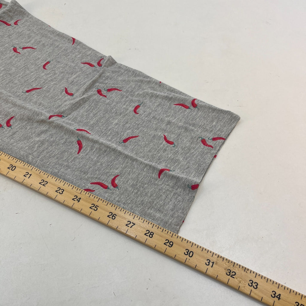 M&S Ladies Pyjama Set UK L 16-18 Grey with Chillies Long Leg Short Sleeve New