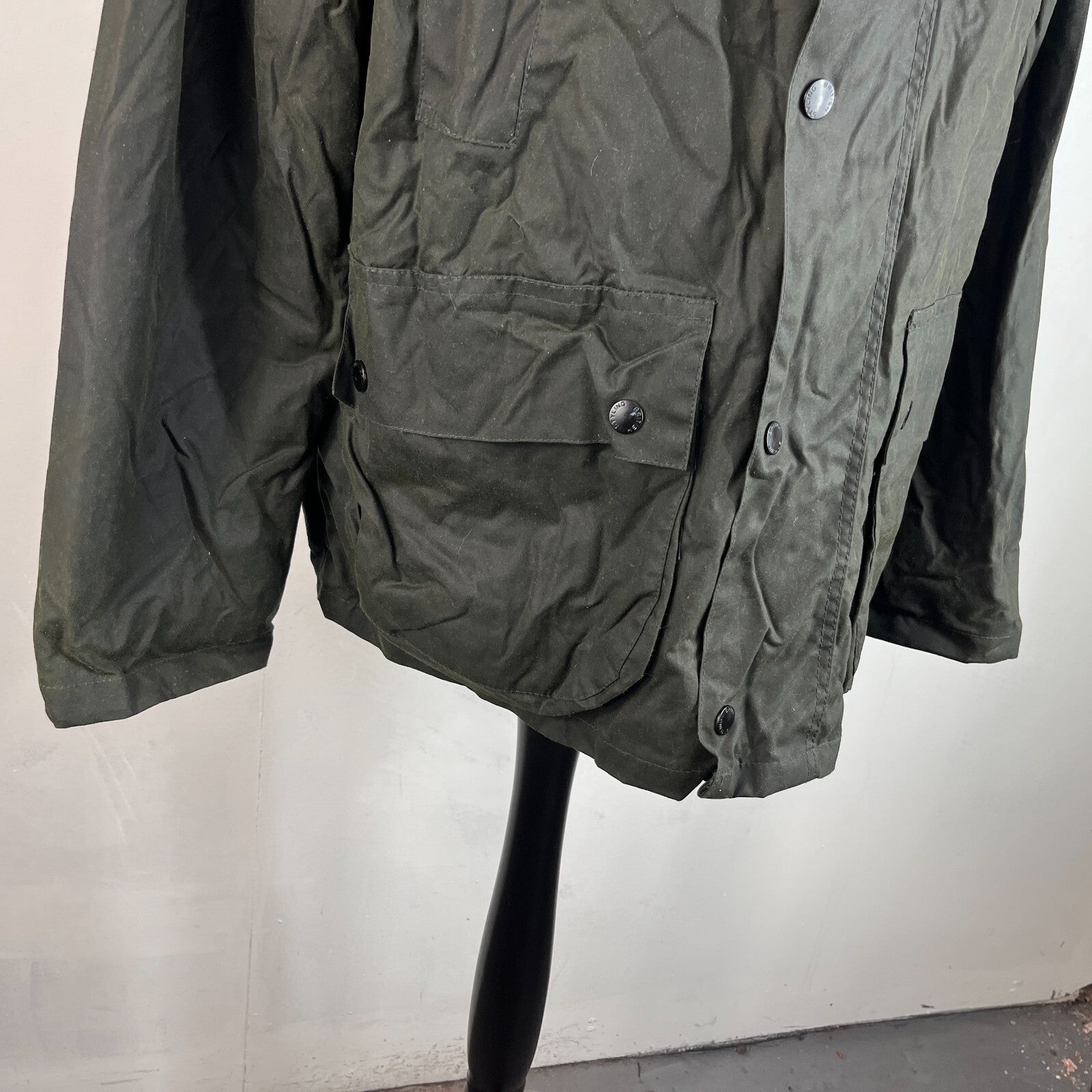 Crane Wax Jacket in Dark Green Waxed Cotton size Large
