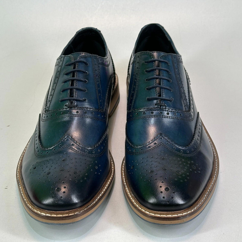Ikon Buster Brogues Shoes in Navy Blue Smart Casual Lace Up size 6 - NEW in Box
