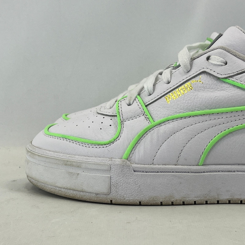Puma Women's White Trainers with Fluoro Green Piping UK size 7 EUR size 40.5