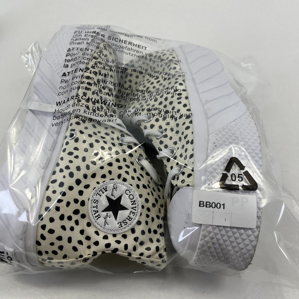 Converse Chuck Taylor All Star Platform Trainers Cheetah Print & White UK size 8