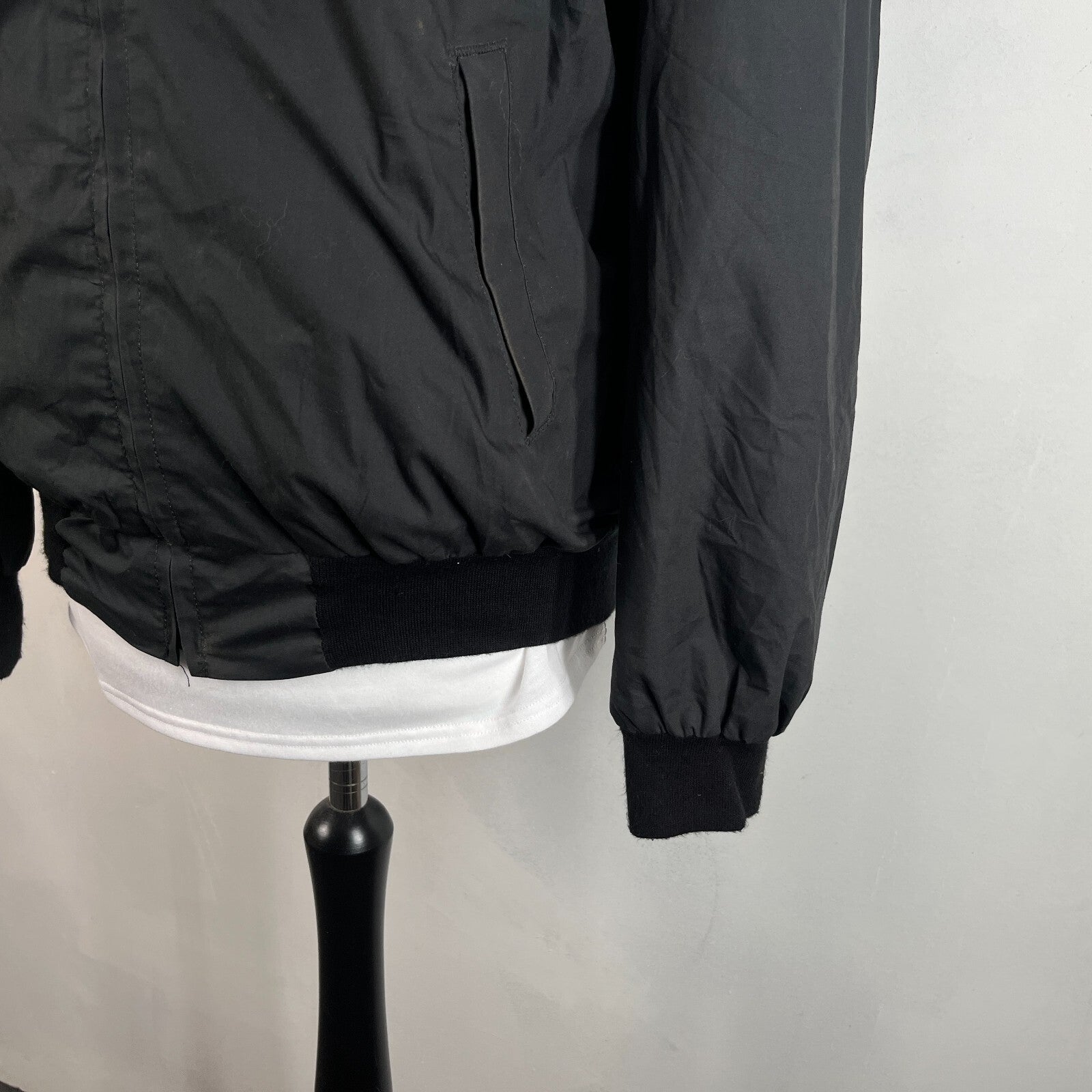 US Army JROTC Bomber Jacket size US M UK Large in Black with Collar & Epaulettes