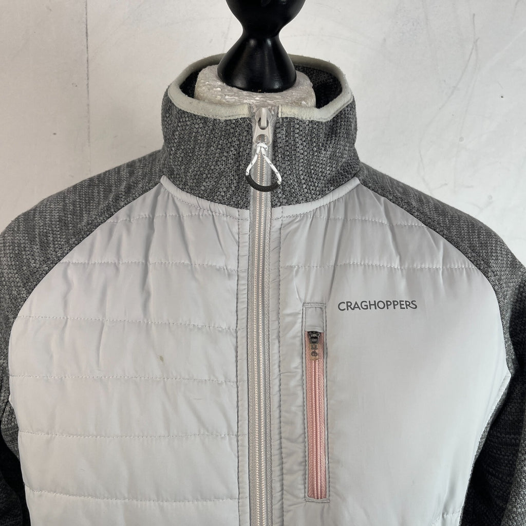 Craghoppers Womens Hybrid Fleece Jacket Grey Padded Quilted Size UK 18 - EU 44