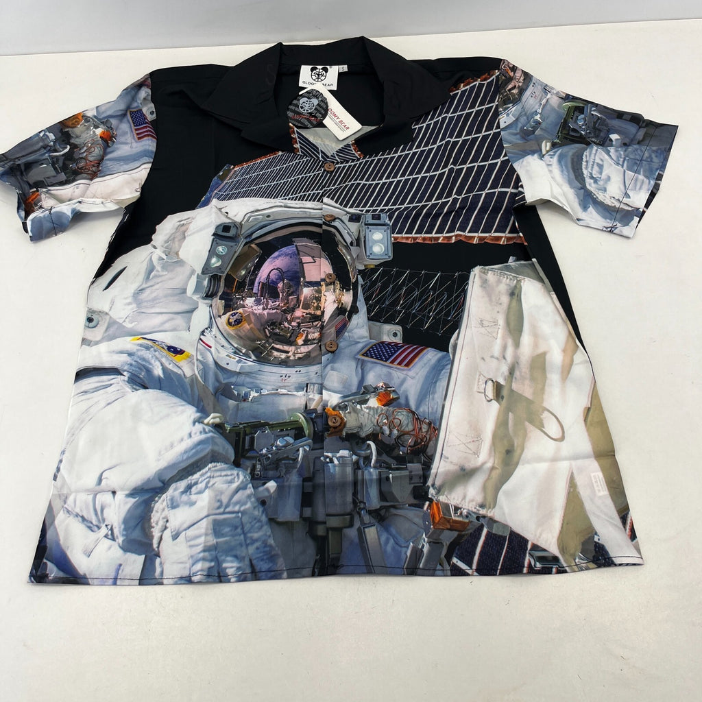 Gloomy Bear AOP Short Sleeve Shirt Astronaut Space Print size S Loud Sh*te Shirt