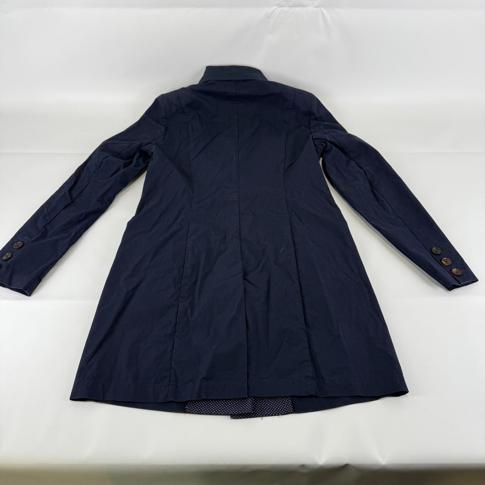 White Stuff Womens Casual Jacket size UK 8 Navy Blue Cotton Short Trench Coat