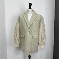 Nasty Gal Oversized Coat Jacket in Cream UK size 10 - Quilt Lined & Super Soft