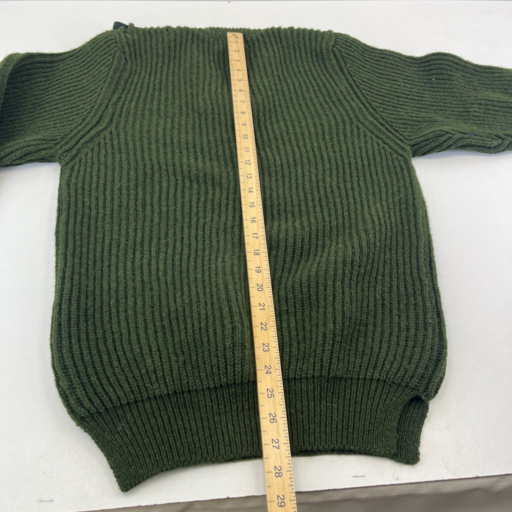 Brenire British Army WO1 RSM Green Ribbed Wool Jumper Made in Scotland size M