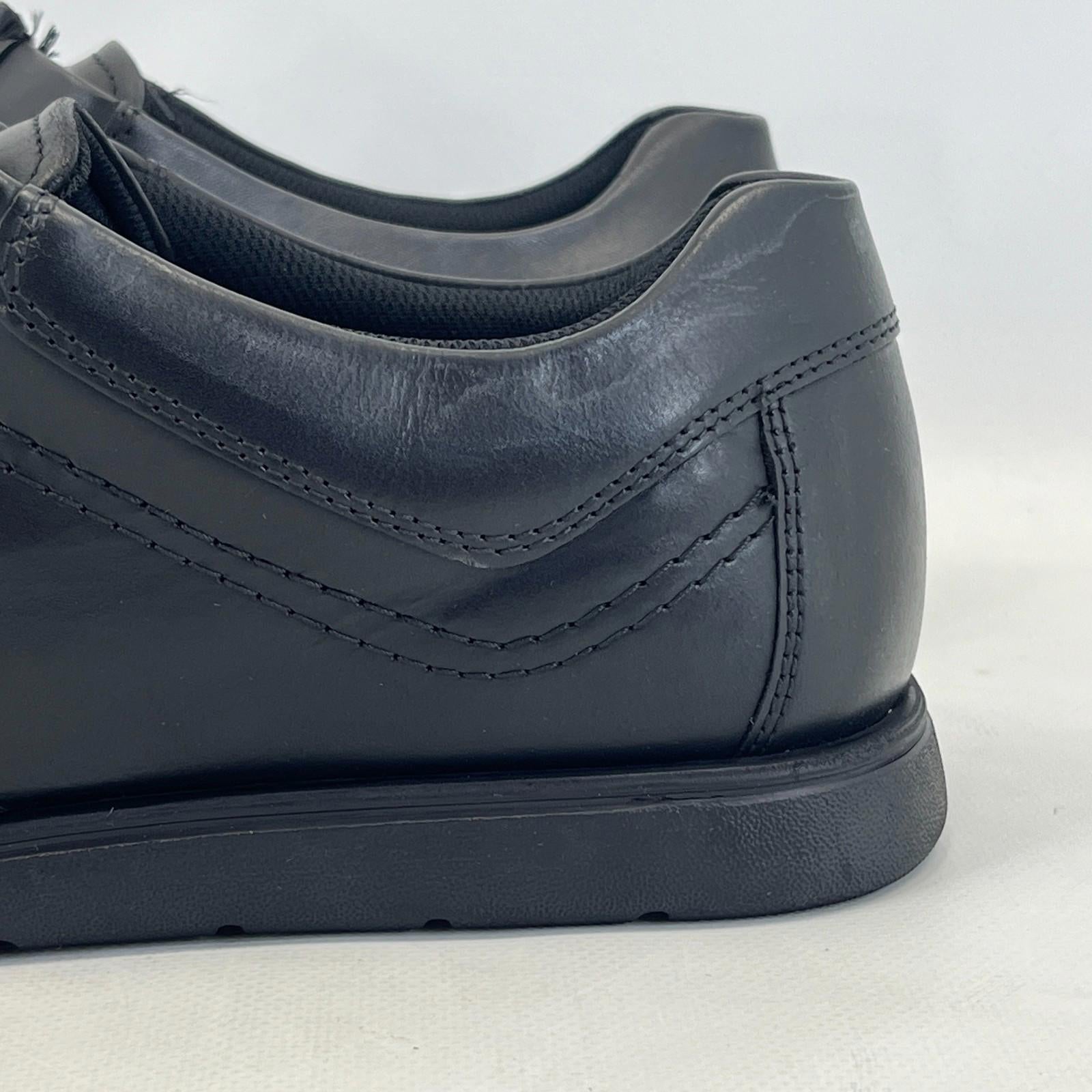 Pretty Green Waltham Lace Up Shoes Moccasin Loafers Mens Black Leather size 11.5