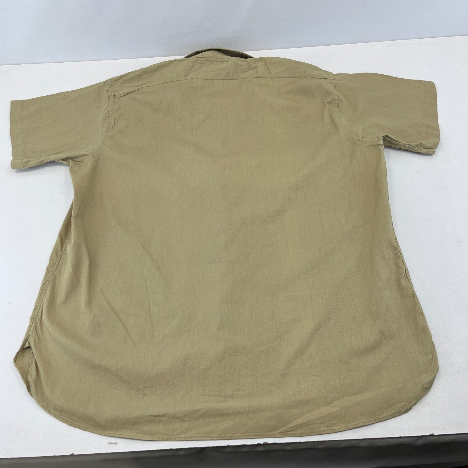 Vintage Elbeco Reeves Khaki Sanforized Poplin Workwear Shirt US Military XL