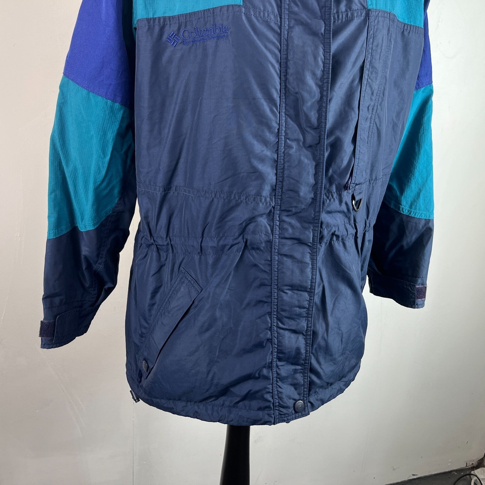 Columbia Parka Coat Womens US size L (UK 2XL) Oversized Waterproof Blue Jacket