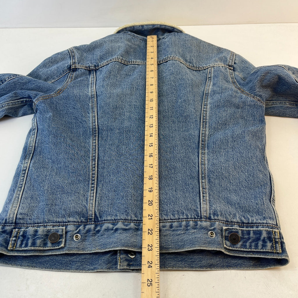 Levi’s Men’s Sherpa Lined Denim Trucker Jacket Blue Jean Coat size Small