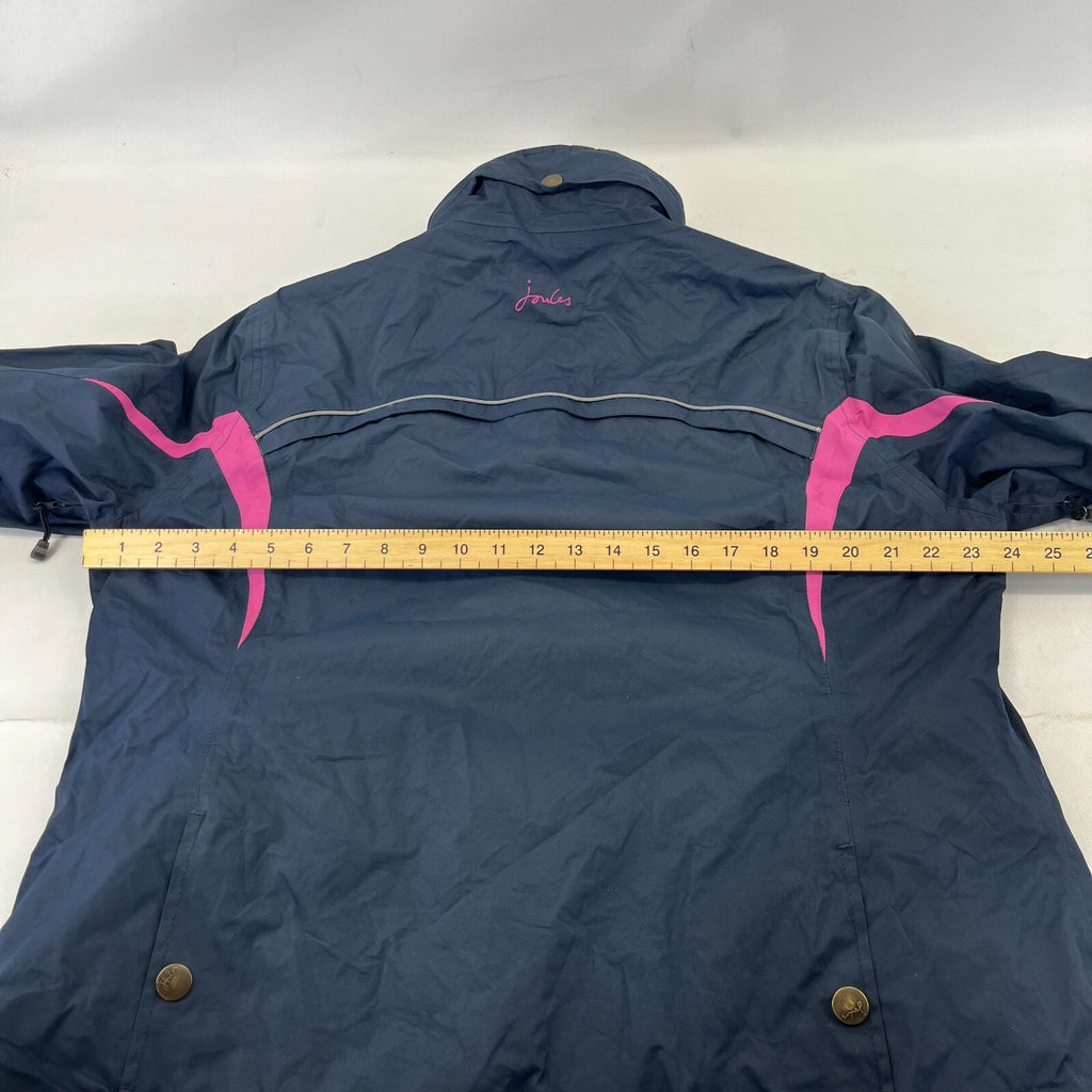 Joules Waterproof Hiking Jacket Raincoat Women’s Size 18 Navy Blue & Pink Coast