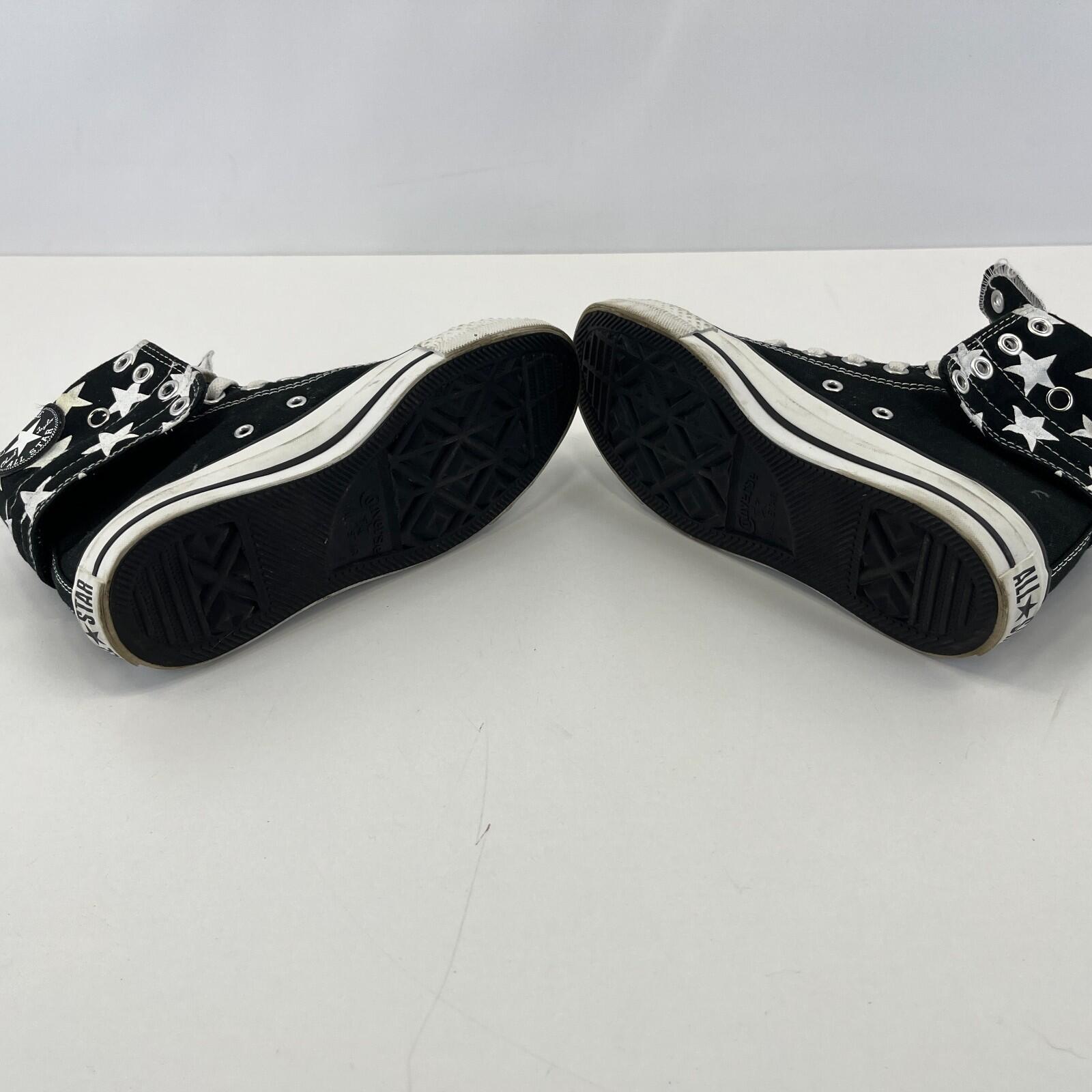 Converse X High Roll Top Trainers Black with White Stars size UK 4 EU 36.5