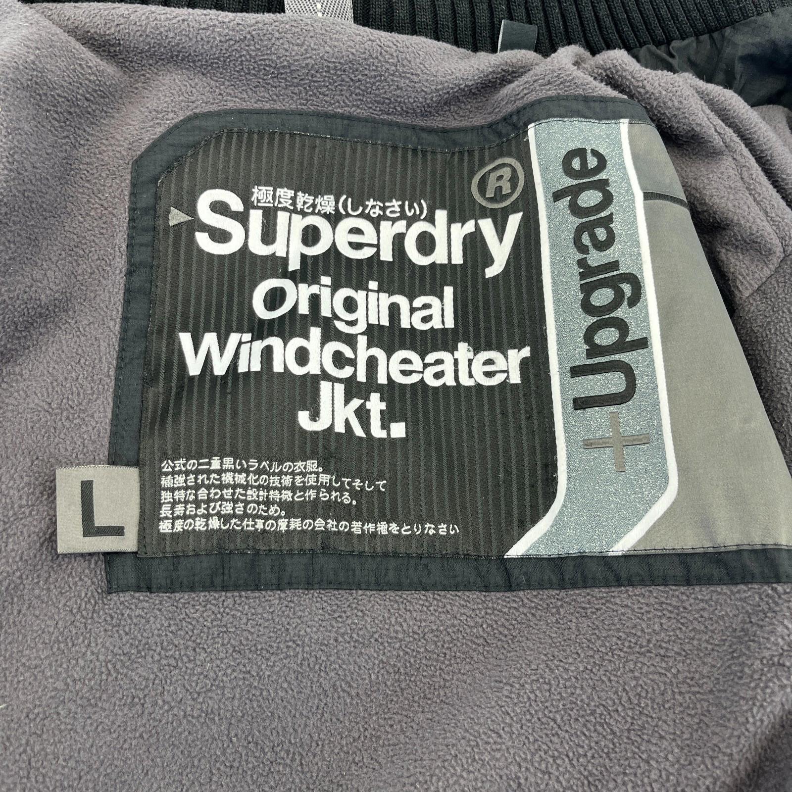 Superdry Original Windcheater Jacket Japan Men’s size Large Black Fleece Lined