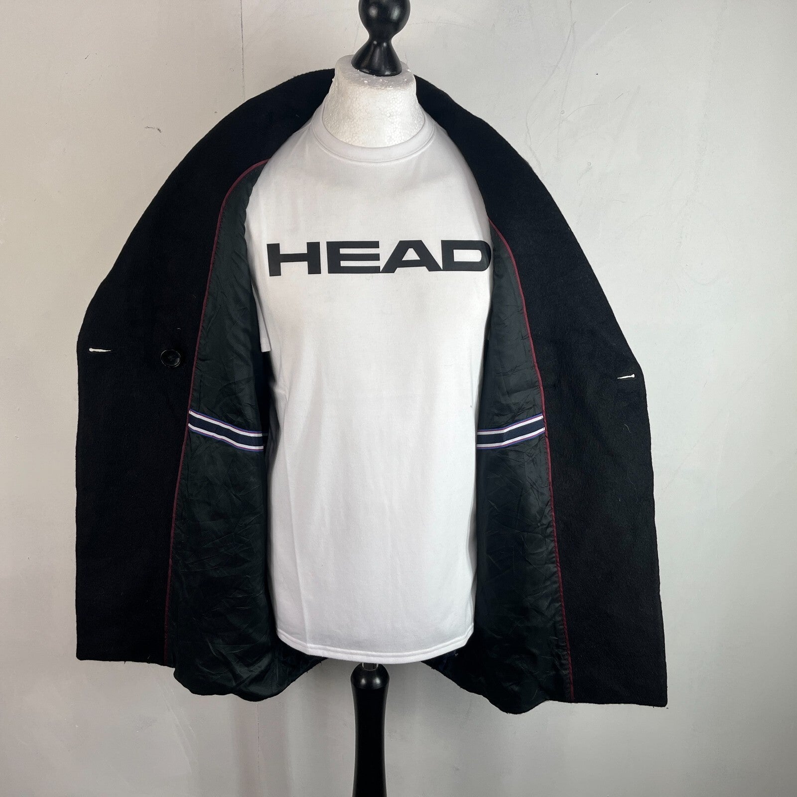 Tommy Hilfiger Women's Mohair Blend Coat Jacket size S Oversized Black
