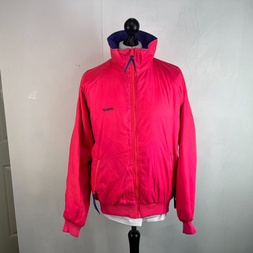 Vintage 1991 Columbia Reversible Ski/Snowboard Bomber Jacket Pink/Purple size L