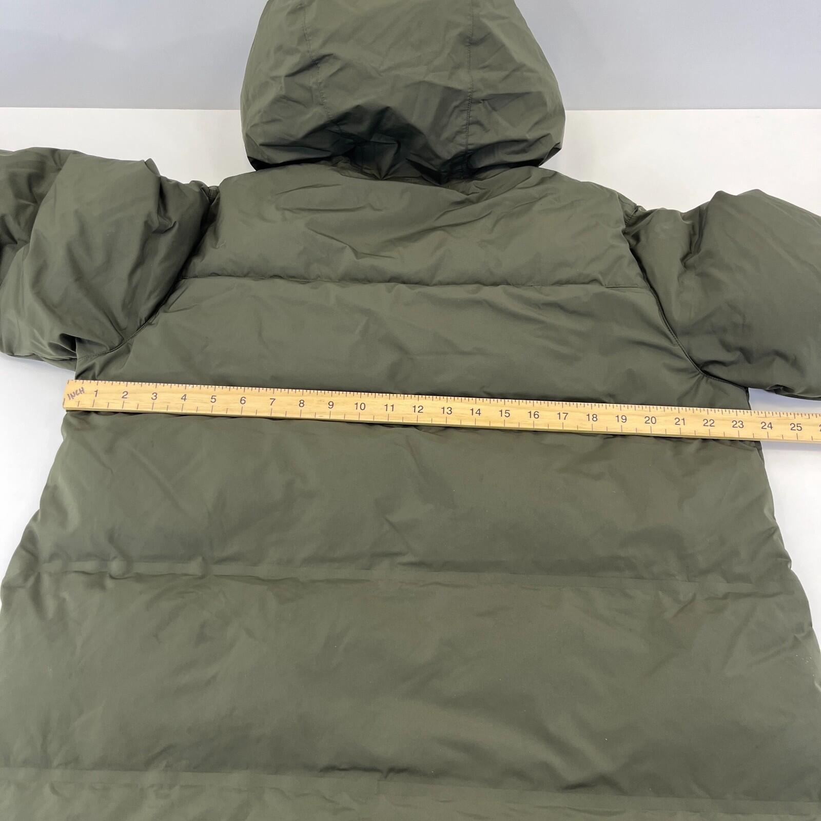 Sweaty Betty Nimbus Mid Waterproof Down Puffer Coat Hooded Large/14 Olive Green