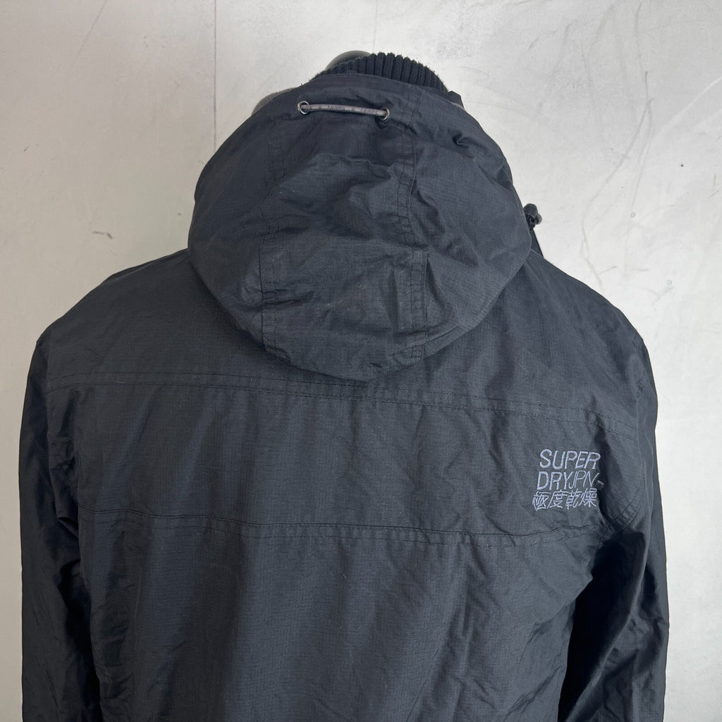 Superdry Original Windcheater Jacket Japan Men’s size Large Black Fleece Lined