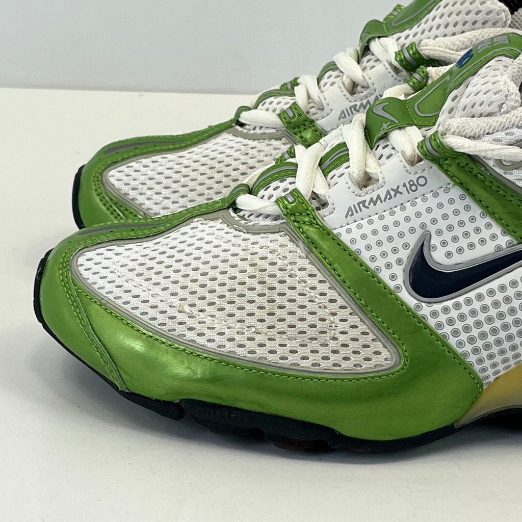 Nike Air Max 180 Trainers Metallic Green & White UK size 5 Running Sneakers