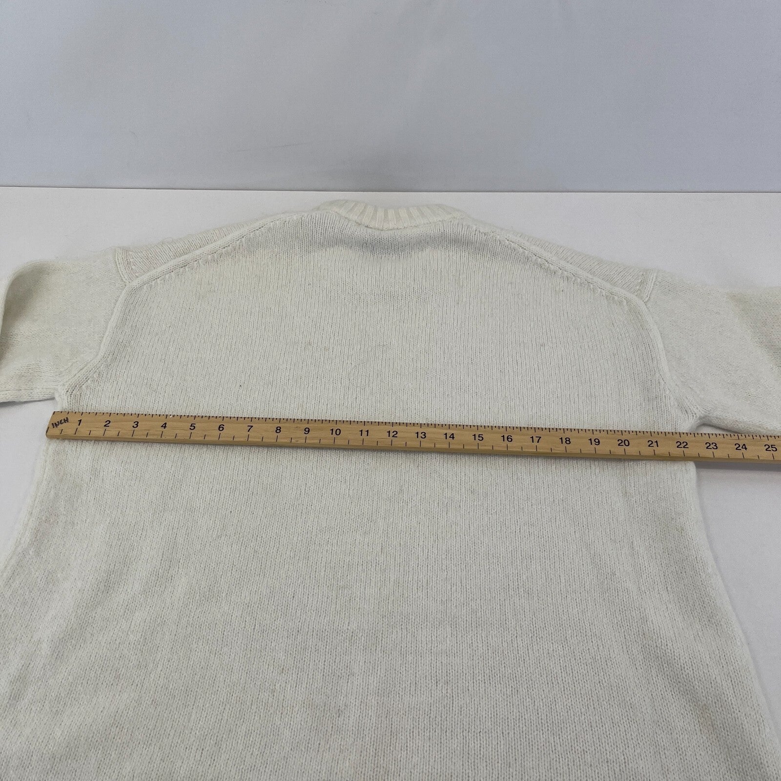 Sweaty Betty Alpine Wool Crew Neck Jumper Sweater in Lily White size S Alpaca
