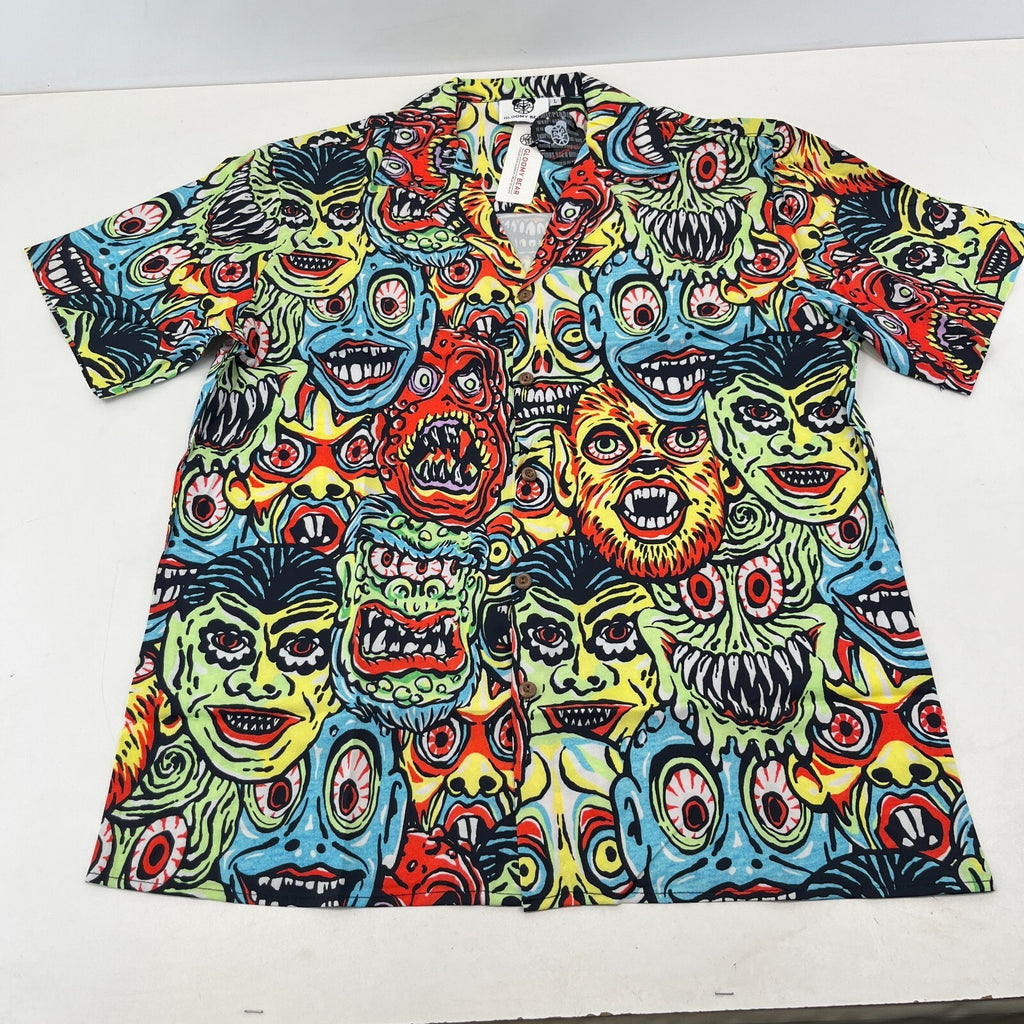 Gloomy Bear AOP Short Sleeve Shirt Horror Monsters Print size L - Sh*te Shirt