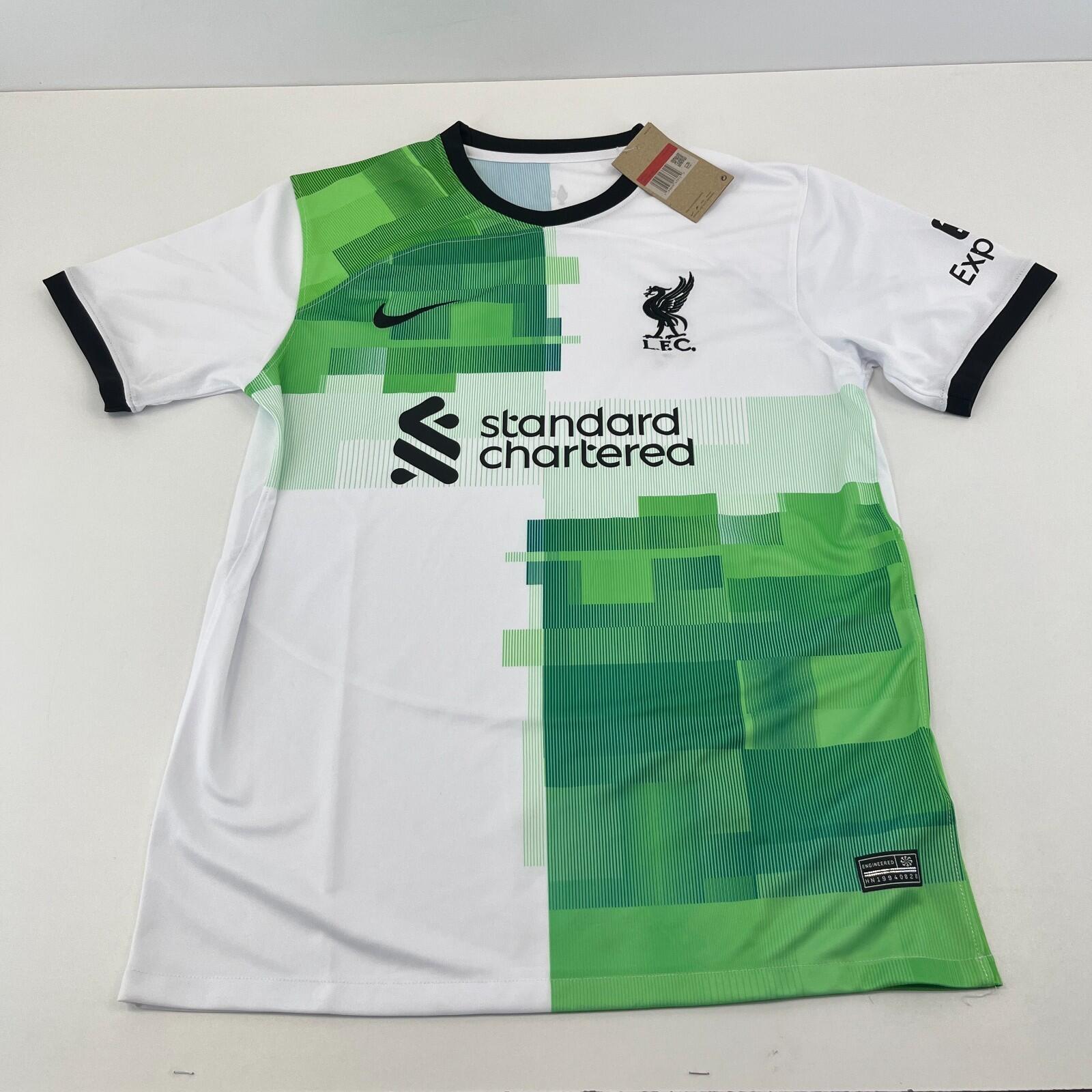 Nike Liverpool FC 2023-24 Away Shirt size Large Dri-Fit White Green