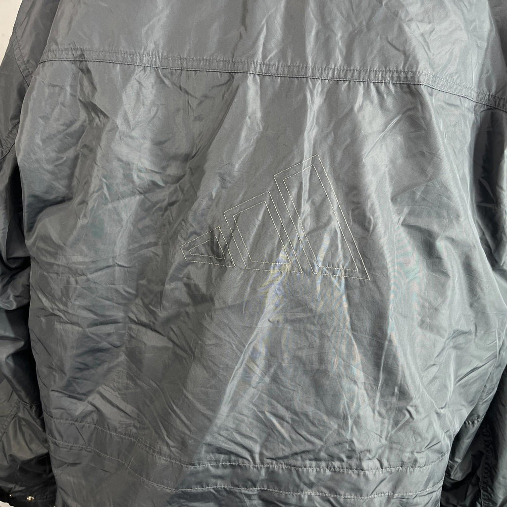 Adidas Men's Quilted Coach Jacket in Dark Grey - size Medium Oversized