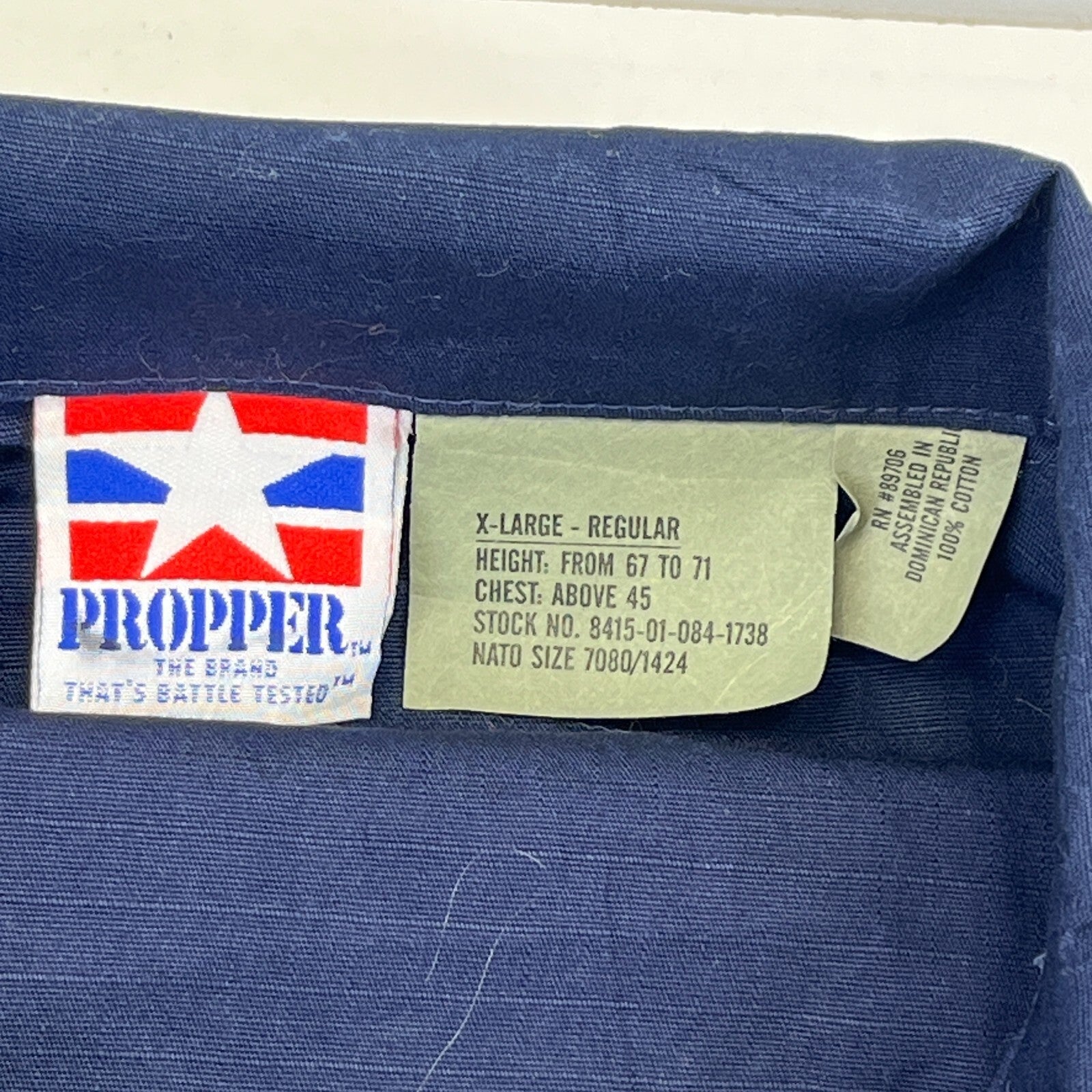 US Navy Chore Jacket Navy Blue Ripstop Workwear size XL-Regular