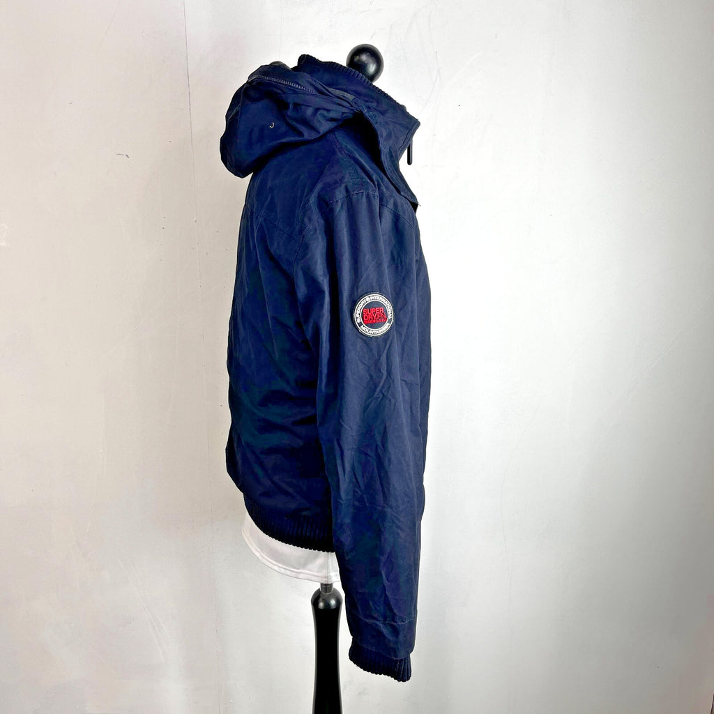Superdry Microfibre  Windbomber Windbreaker Bomber Jacket size XL Navy Blue