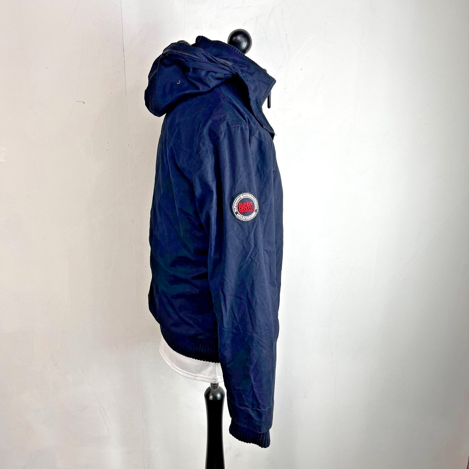 Superdry Microfibre  Windbomber Windbreaker Bomber Jacket size XL Navy Blue