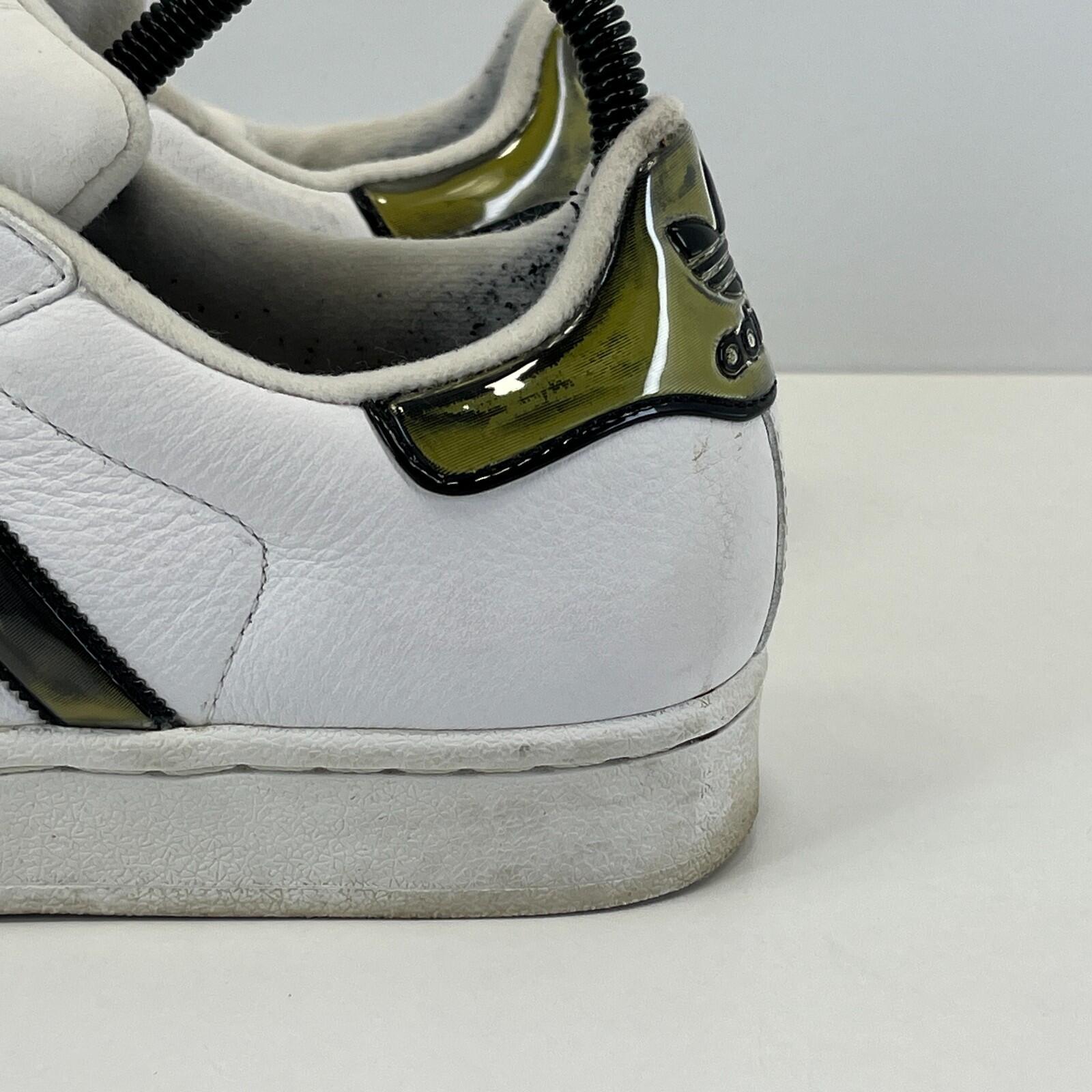 White Superstar Trainers in White & Bronze UK Women's size 5.5