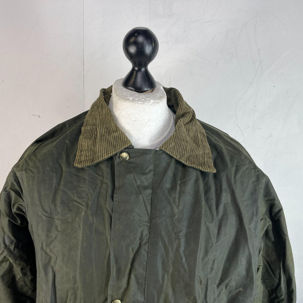 Black Star Men's Insulated Wax Jacket in Green size XL Utility Retro Waxed Coat