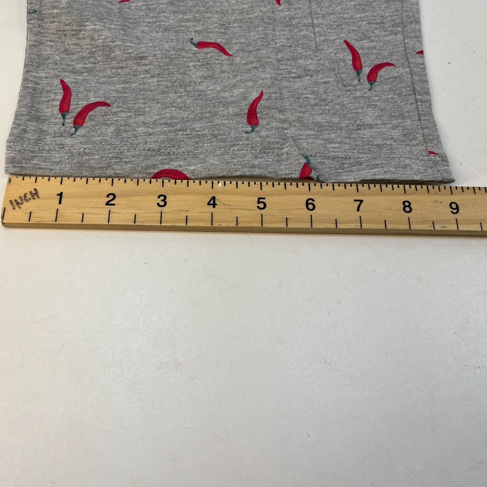 M&S Ladies Pyjama Set UK XL 20-22 Grey with Chillies Long Leg Short Sleeve New