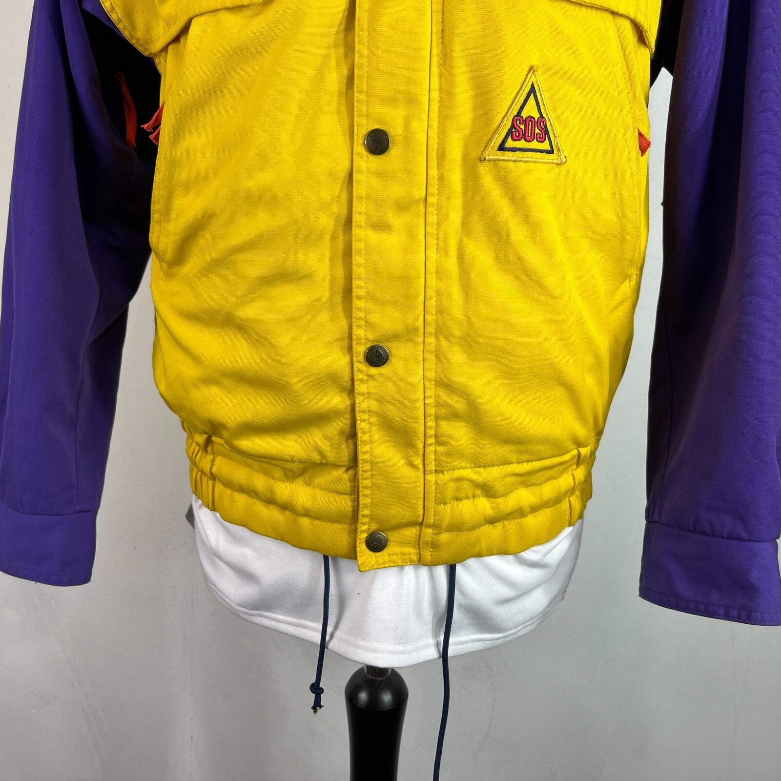 Vintage SOS Sportswear of Sweden Ski Jacket - Blue/Yellow Men's size Small