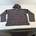 Lienfuegos Genuine Mexican Baja Hoodie Pullover Hippie Festival Black/Red UK M
