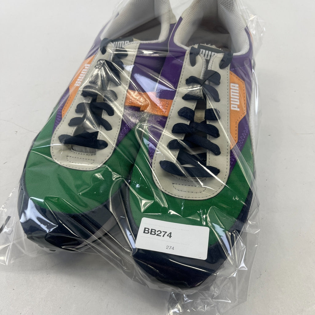 Puma Rider Play On Trainers Men's UK size 8.5 Green White Purple Black Orange