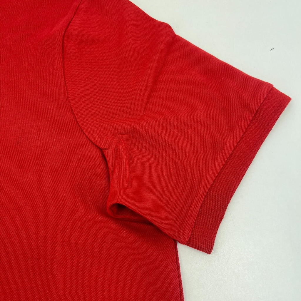 M&S Mens Red Short Sleeve 100% Cotton Polo Shirt Top size XL Regular Fit