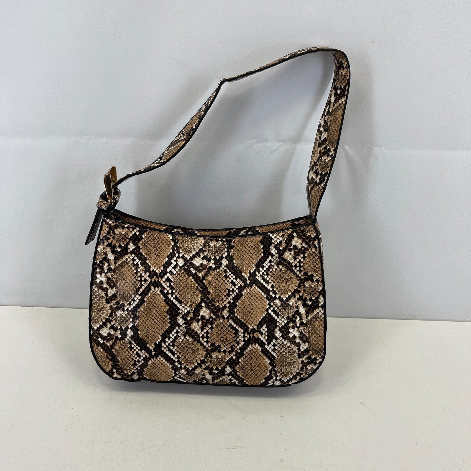 Topshop Faux Snakeskin Shoulder Bag with Adjustable Strap