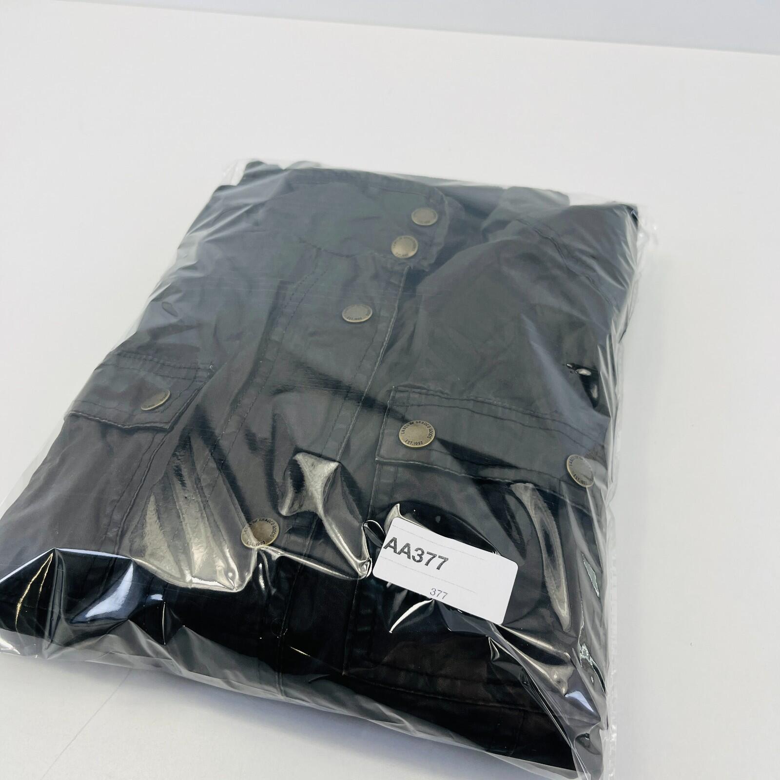 H&M Women's Wax Jacket in Black with Cord Collar size 6