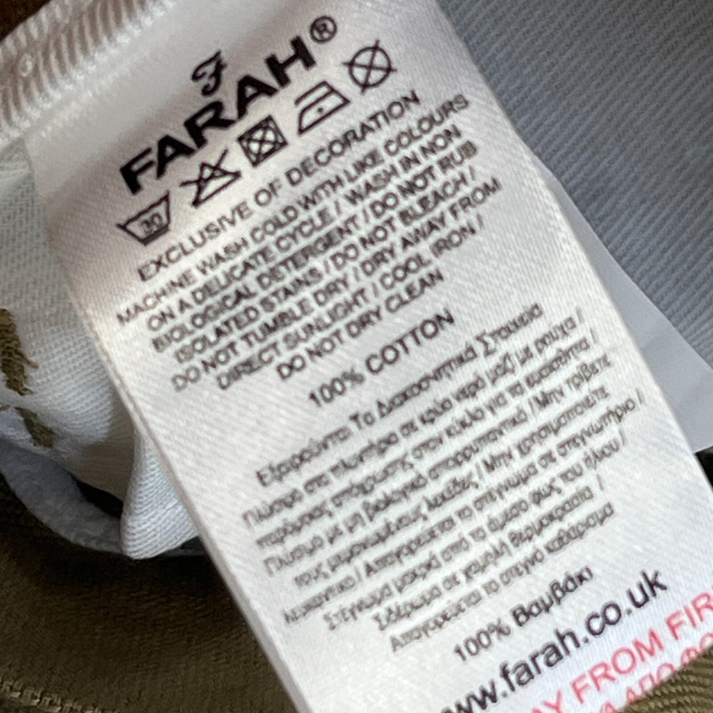 Farah Norwood Hopsack 100% Cotton Trousers Regular Fit W40" L30" Khaki Beige