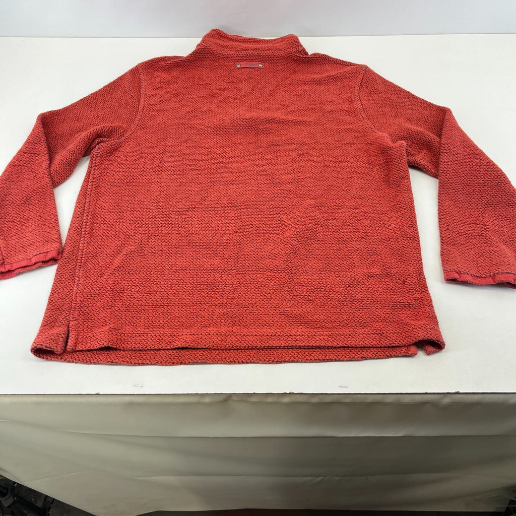 Weird Fish Macaroni 1/4 Zip Waffle Knit Jumper Pullover Mens 2XL Terracotta Red