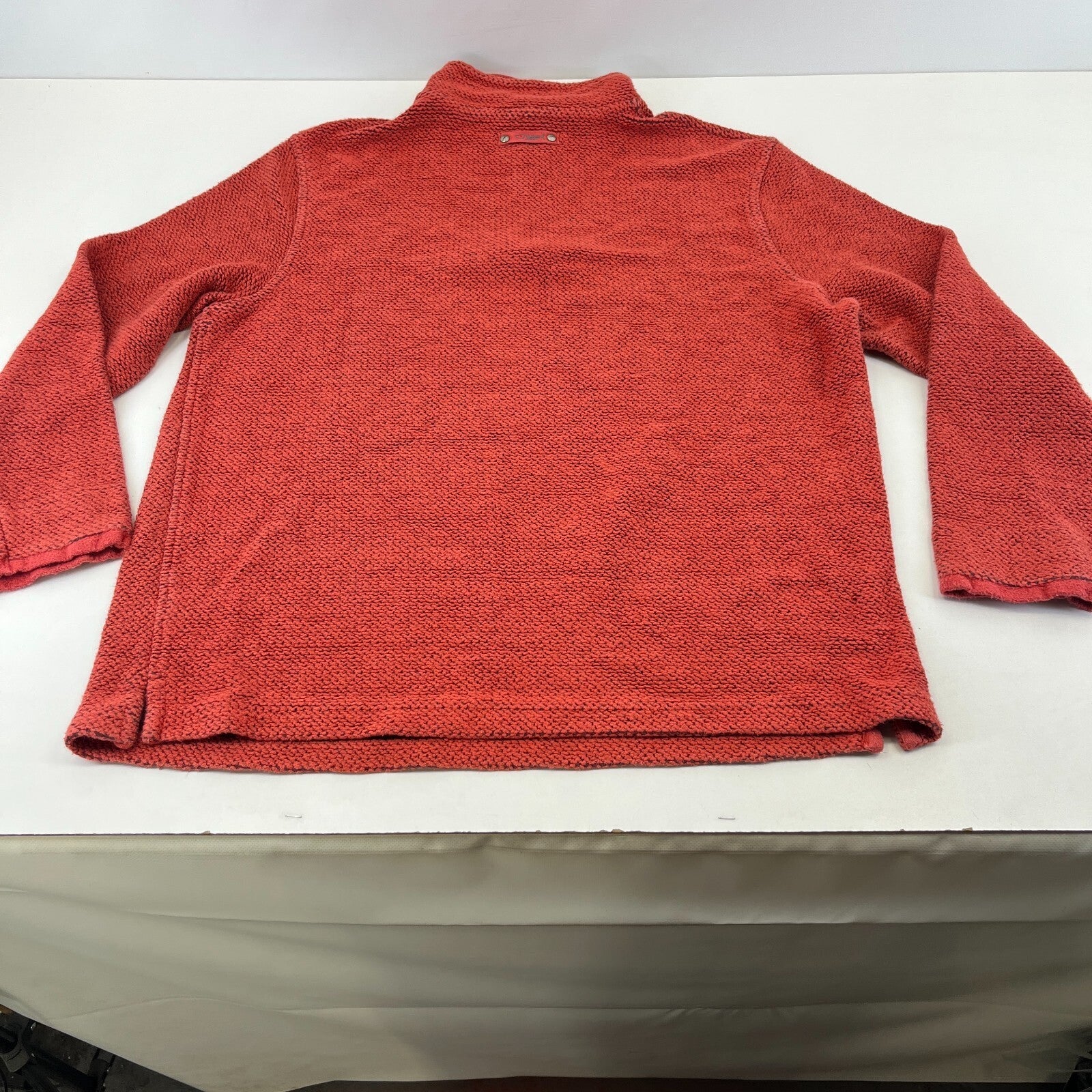 Weird Fish Macaroni 1/4 Zip Waffle Knit Jumper Pullover Mens 2XL Terracotta Red