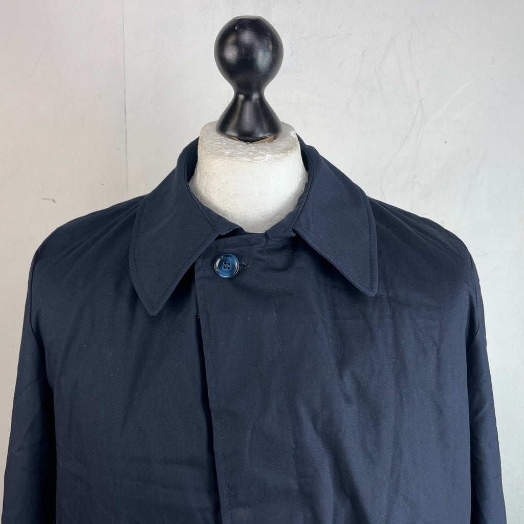 Vintage Men's Trench Coat in Navy Blue with Removable Liner size 40R Raincoat