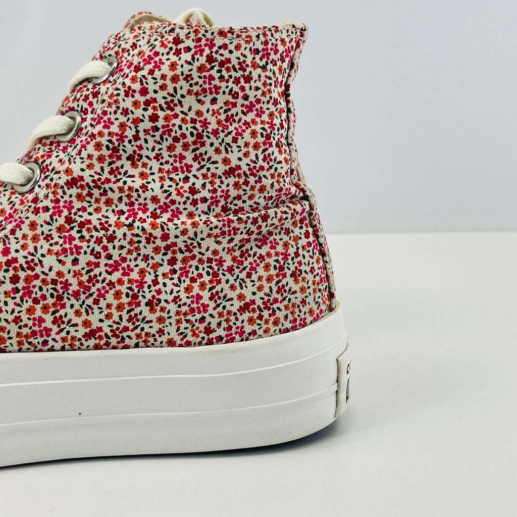 Converse All Star Chuck Taylor Hi-Top Red/White Floral Womens Trainers UK 5