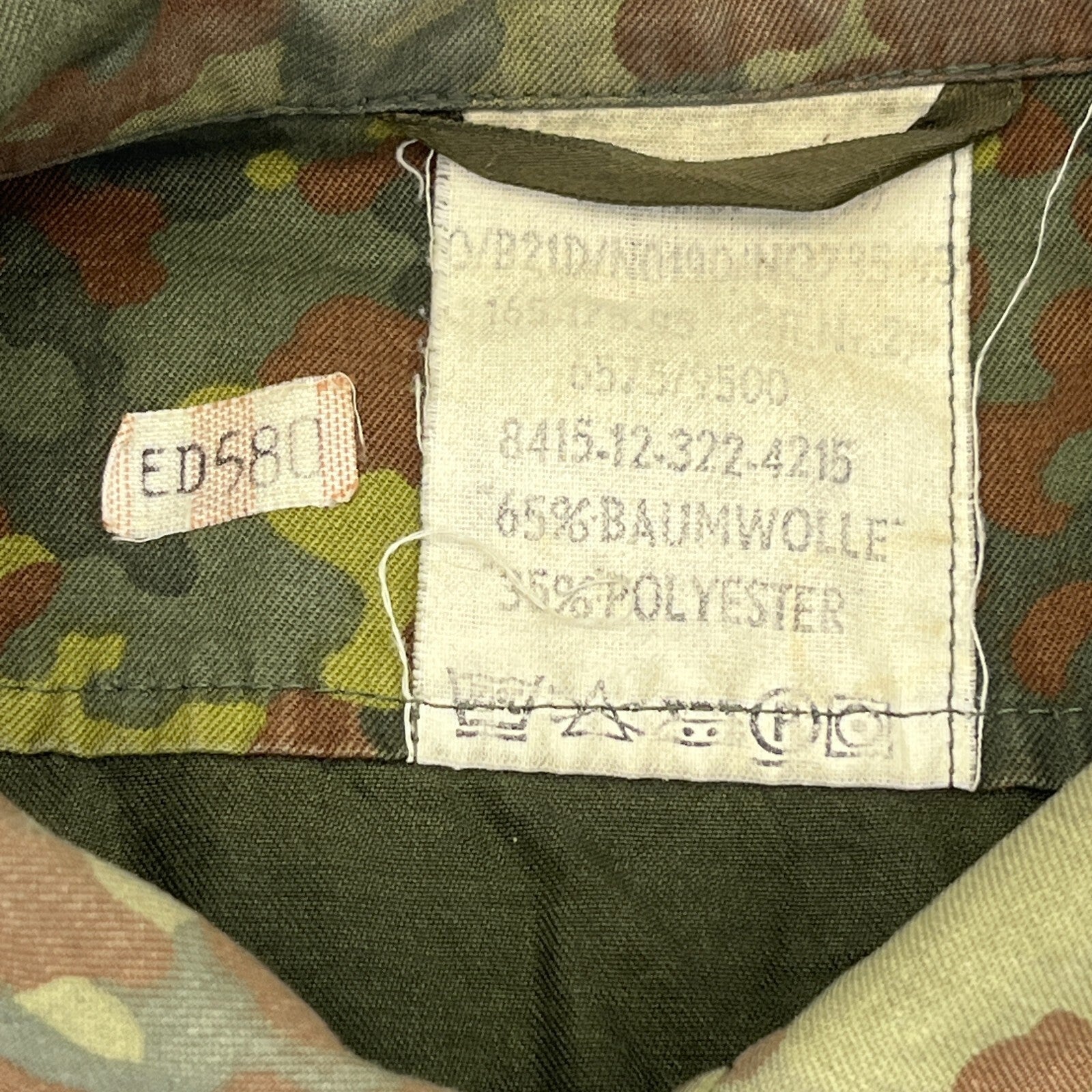 Vtg German Army Flecktarn Camo Custom Punk Jacket Combat Green Gr.2 (UK M)