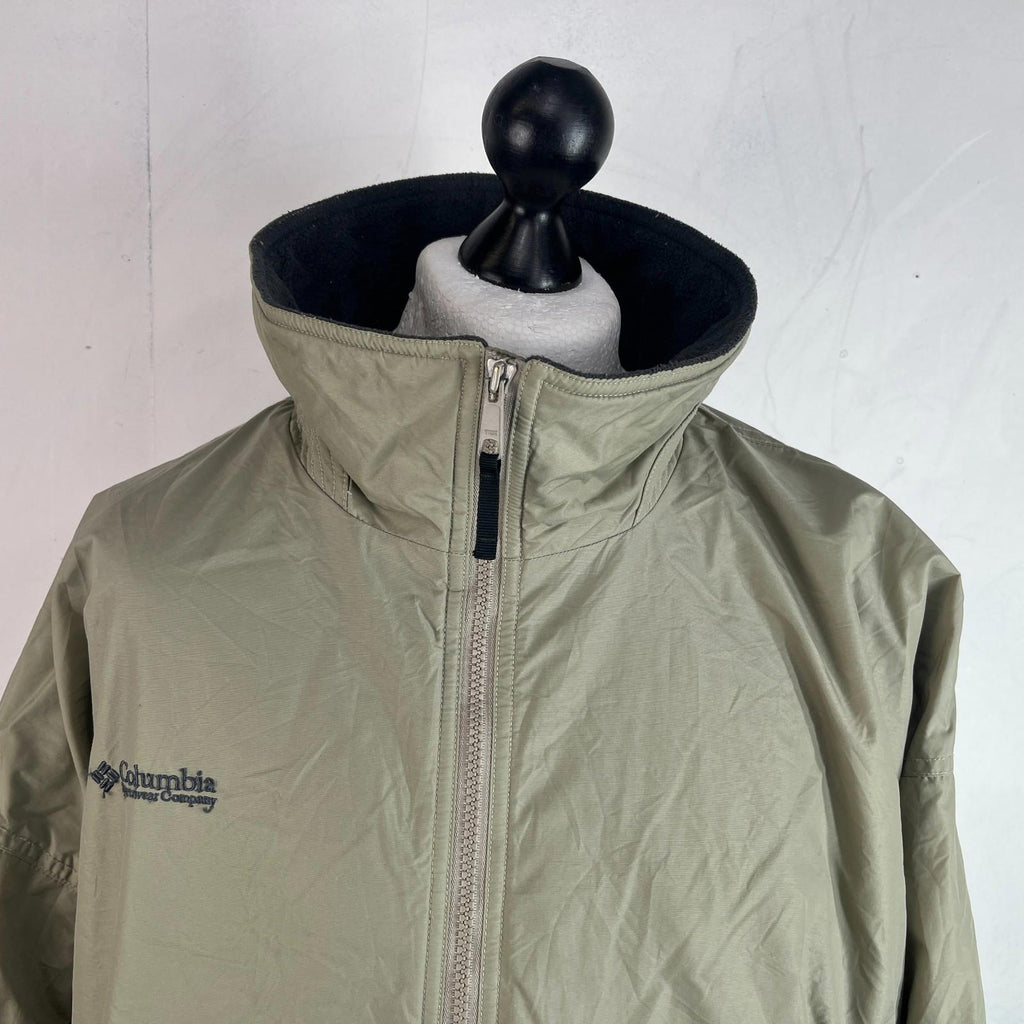 Columbia Men's Bomber Jacket Beige Fleece Lined Warm Casual US size 2XL - UK 3XL