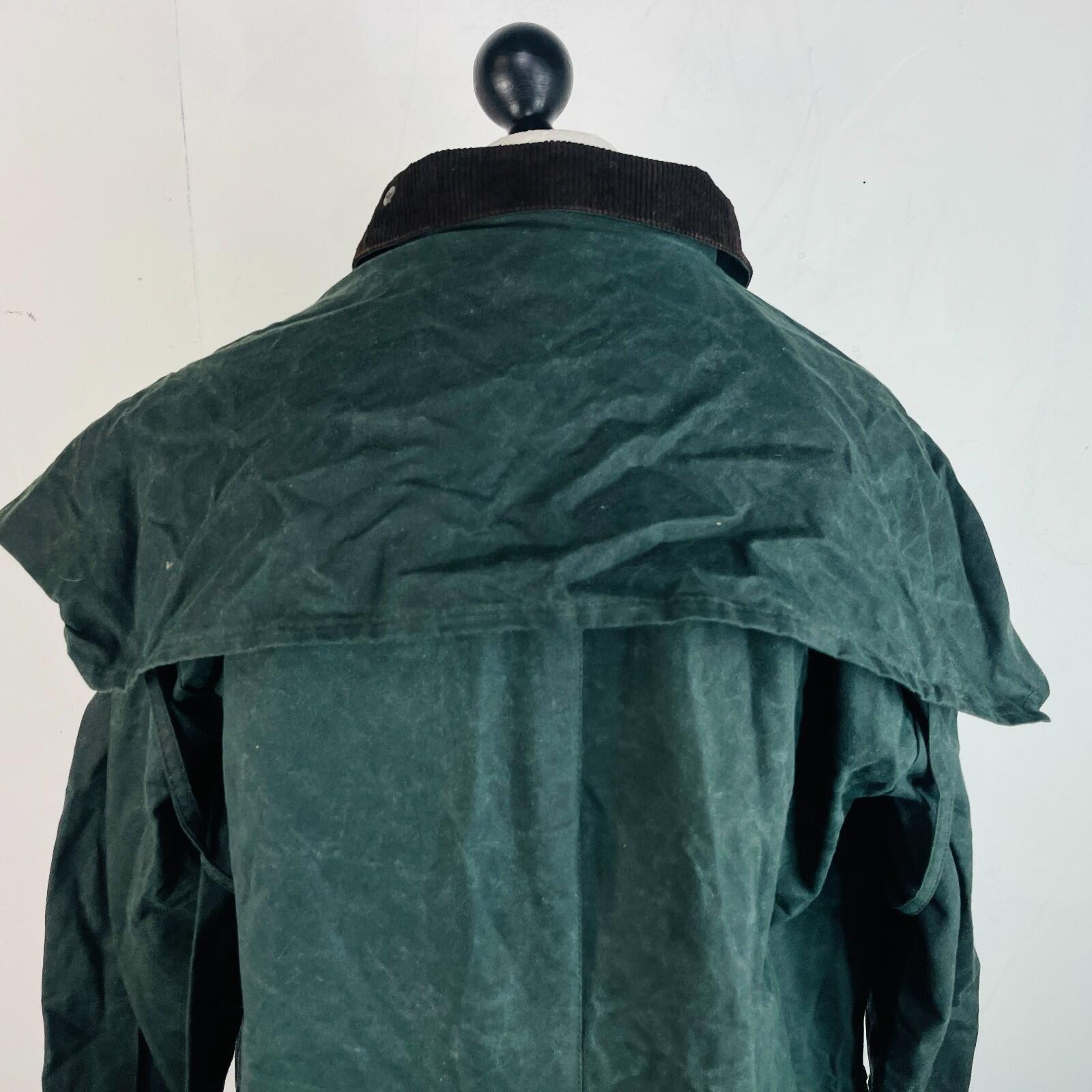 Chiori Women's Waxed Cotton Stockman Weather Jacket Green Long Riding Coat UK XL